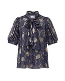 Peggy Blouse, Foothill Leaf Metallic-Cartolina