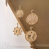 JW Petite Embellished Coin Necklace, COURAGE