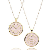 Jane Win LOVE Original Pendant Coin Necklace in Pale Dogwood Enamel-Jane Win