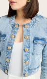 Valentina Denim Jacket, Light Blue-Generation Love