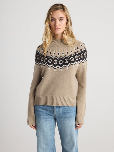 ADINA Fair Isle Pullover, Tan
