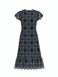 Waverly Lace Dress, Midnight Grey-Cartolina