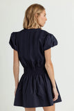 SUN Cotton Poplin Poppy Dress, Navy-sundays