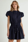 SUN Cotton Poplin Poppy Dress, Navy-sundays