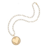 JW Embellished Hearts Find Me Necklace, Gold White Topaz-Jane Win