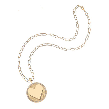 JW Embellished Hearts Find Me Necklace, Gold White Topaz-Jane Win