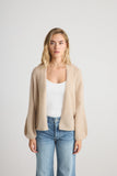W.C Juniper Balloon-Sleeve Open Cardi, Jute-oui