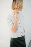 W.C Clara Short Sleeve Cardigan, Earth-W.CASHMERE