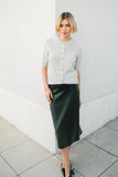 W.C Clara Short Sleeve Cardigan, Earth-W.CASHMERE