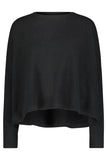 Minnie Rose Long Sleeve Crop Crew, Black-Minnie Rose