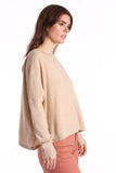 MR Long Sleeve Crop Crew, Brown Sugar-Minnie Rose