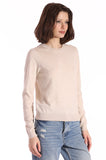 Cotton Long Sleeve Crew, Brown Sugar-Minnie Rose