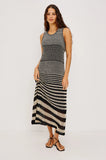Yvette Dress, Onyx Ivory Stripe-Rails