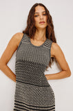 Yvette Dress, Onyx Ivory Stripe-Rails