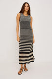 Yvette Dress, Onyx Ivory Stripe-Rails