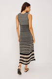 Yvette Dress, Onyx Ivory Stripe-Rails