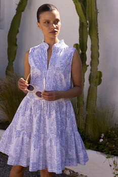 Oliphant Yoke Dress, Amadora Blue-Oliphant Design