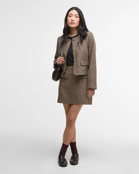 Barbour Sophia Wool Mini Skirt, Multi Check-Barbour