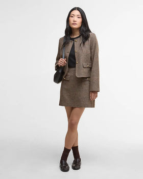 Barbour Sophia Wool Mini Skirt, Multi Check-Barbour