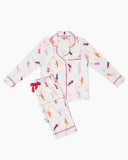 Bluebird Day Long Sleeve Pajama Pants Set- Orange/ Pink-Katie Kime
