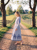 Mara Top, Parkside Floral Stripe