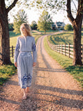 Mara Top, Parkside Floral Stripe
