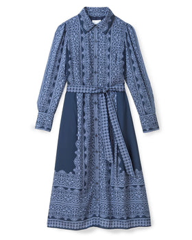 Grace Midi, Navy Carmel Trellis-Cartolina