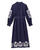 Ophelia Dress, Navy Prairie Floral Applique
