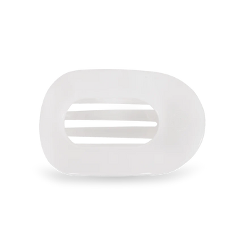 Medium Flat Round Clip, White-TELETIES