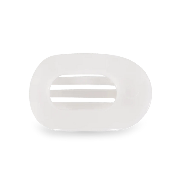 Small Flat Round Clip, White-TELETIES