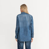 Lightweight Denim Shirt, True Denim-Kerri Rosenthal