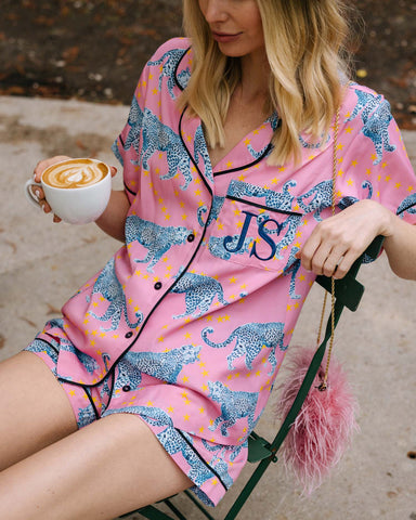 Katie Kime Short Pajamas, Cosmic Cheetah-Katie Kime