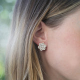 ASHA Delphine Pave Stud, Gold