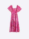 Palmira Dress, Pink Paisley-Vilagallo