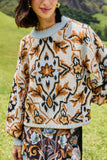 FARM Rio Winter Tapestry Sweater, Blue Multi-Farm Rio
