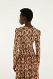Garden Medal Jersey Long Sleeve Blouse, Multicolor
