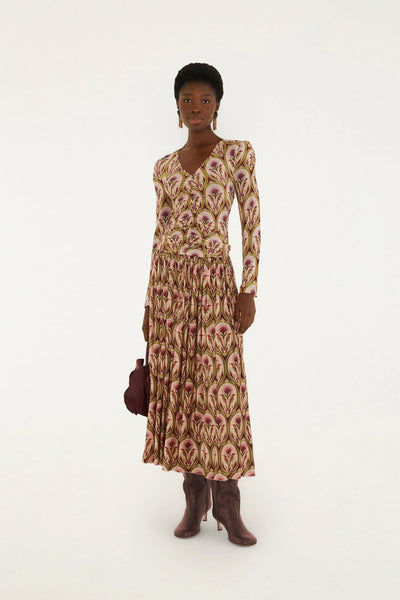 Garden Medal Midi Skirt, Multicolor