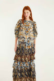 FARM Rio Mixed Scarves Ruffled Maxi, Multi-Farm Rio