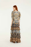 FARM Rio Mixed Scarves Ruffled Maxi, Multi-Farm Rio