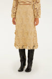 Embroidery Midi Skirt, Sand