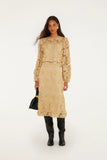 Embroidery Long Sleeve Blouse, Sand
