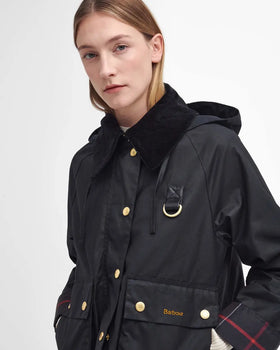 Barbour Reighton Wax Jacket, Black/ Classic-Barbour