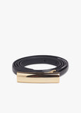 The Patent Lady Belt, Black/Gold-Favorite Daughter