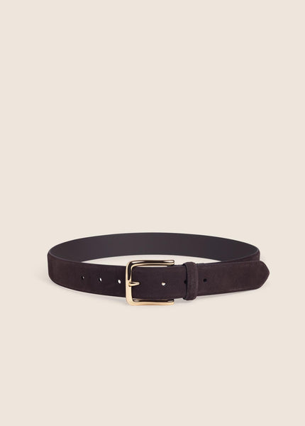 The Suede Heritage Belt, Chocolate/Ant Bras-Favorite Daughter