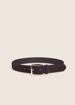 The Suede Heritage Belt, Chocolate/Ant Bras-Favorite Daughter