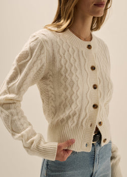 The Eleanor Cardigan, White Froth-Favorite Daughter