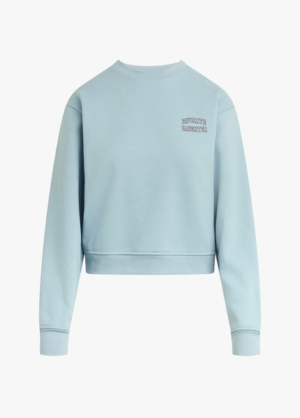 The Collegiate Chest Classic Sweatshirt, Sea Blue/ Gardenia-Favorite Daughter