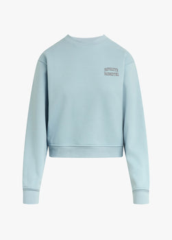The Collegiate Chest Classic Sweatshirt, Sea Blue/ Gardenia-Favorite Daughter