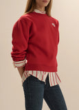 The Favorite Daughter Heart Sweatshirt, Cherry/White-Favorite Daughter