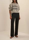 FD The Embroidery Collegiate Sweatshirt, Heather Grey/Navy-Favorite Daughter